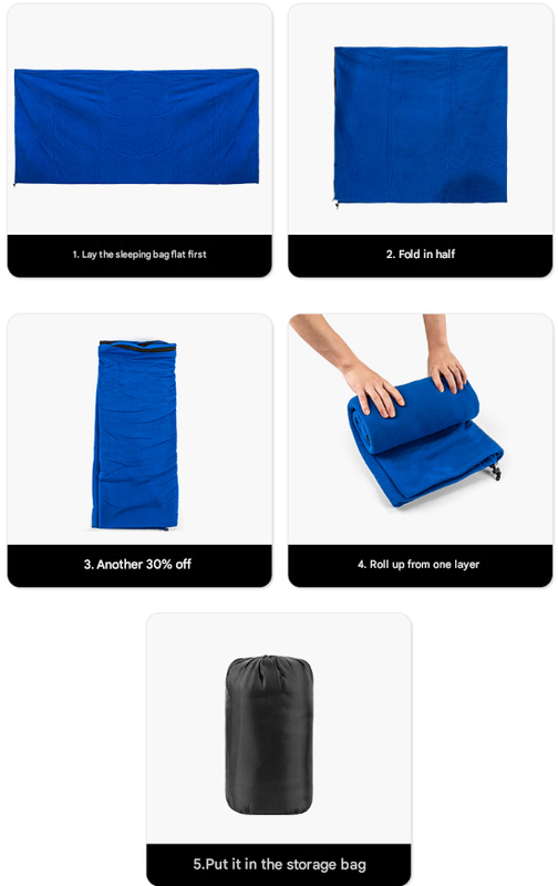 Blue Versatile Double-Sided Fleece Bag Liner - Lightweight & Portable Travel Blanket for Camping & Outdoors - Image 5