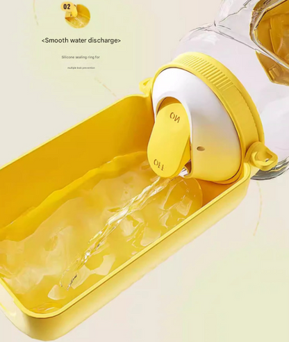 Yellow Large Capacity 2-in-1 Pet Travel Water & Food Bottle Dispenser - Portable Outdoor Dog Feeder with Shoulder Strap - Image 5