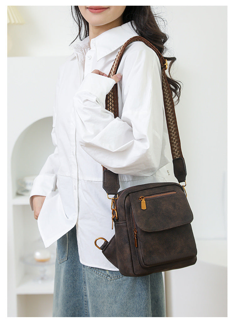 Green Stylish PU Leather Sling Crossbody Bag for Women - Multi-Pocket Chest Pack with Adjustable Wide Strap - Image 8