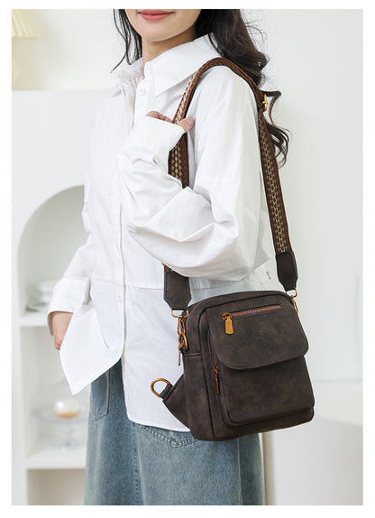 Green Stylish PU Leather Sling Crossbody Bag for Women - Multi-Pocket Chest Pack with Adjustable Wide Strap - Image 8
