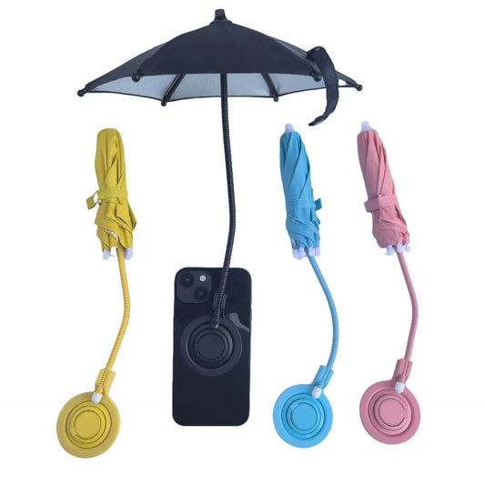 Pink Magnetic Phone Umbrella Sun Shade - Clear Outdoor Screen Visor, Anti-Glare Mini Parasol for iPhone - Image 2