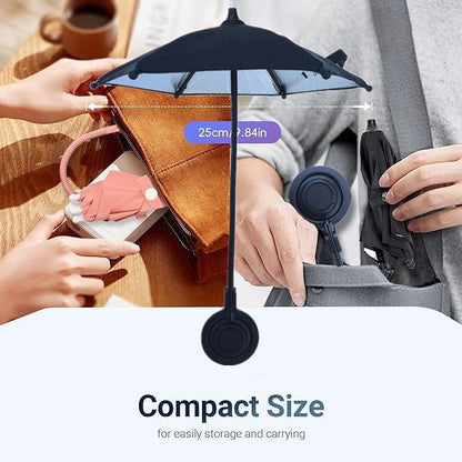 Black Magnetic Phone Umbrella Sun Shade - Clear Outdoor Screen Visor, Anti-Glare Mini Parasol for iPhone - Image 3