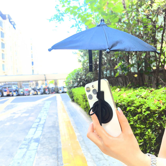 Black Magnetic Phone Umbrella Sun Shade - Clear Outdoor Screen Visor, Anti-Glare Mini Parasol for iPhone - Image 8