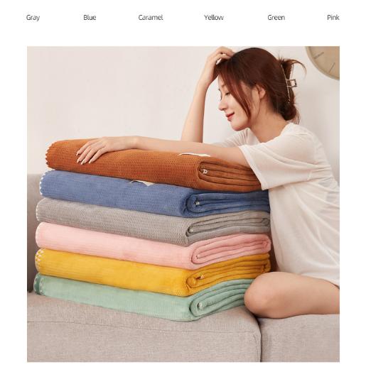 200*230CM Grey Ultra-Soft Dual-Sided Waffle & Plush Fleece Blanket - Large Cozy Throw for Bed & Sofa - Image 2