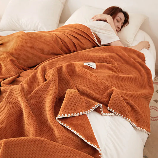 200*230CM Grey Ultra-Soft Dual-Sided Waffle & Plush Fleece Blanket - Large Cozy Throw for Bed & Sofa - Image 5