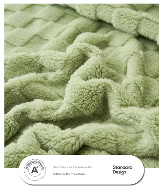 200*230CM Dark Green Ultra-Soft Waffle Textured Plush Fleece Blanket - Large Cozy All-Season Throw for Bed & Sofa - Image 4