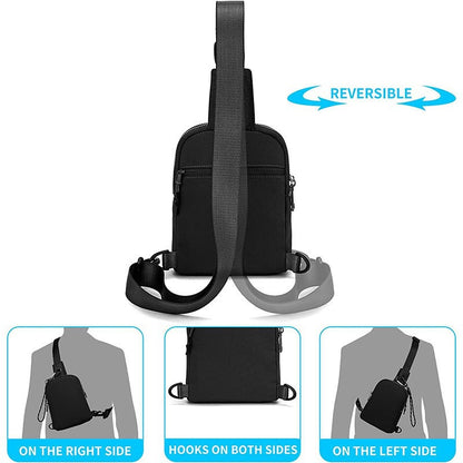 Pink Compact Waterproof Sling Bag - Unisex Mini Crossbody Chest Pack with Adjustable Reversible Strap - Image 3