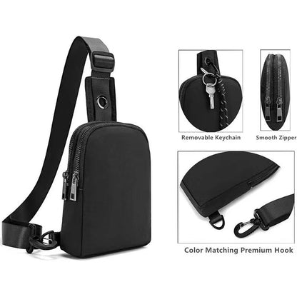 Pink Compact Waterproof Sling Bag - Unisex Mini Crossbody Chest Pack with Adjustable Reversible Strap - Image 5
