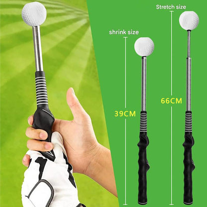 Black Pro Golf Swing Trainer - Extendable with Audible Click & Corrective Grip Aid - Image 6
