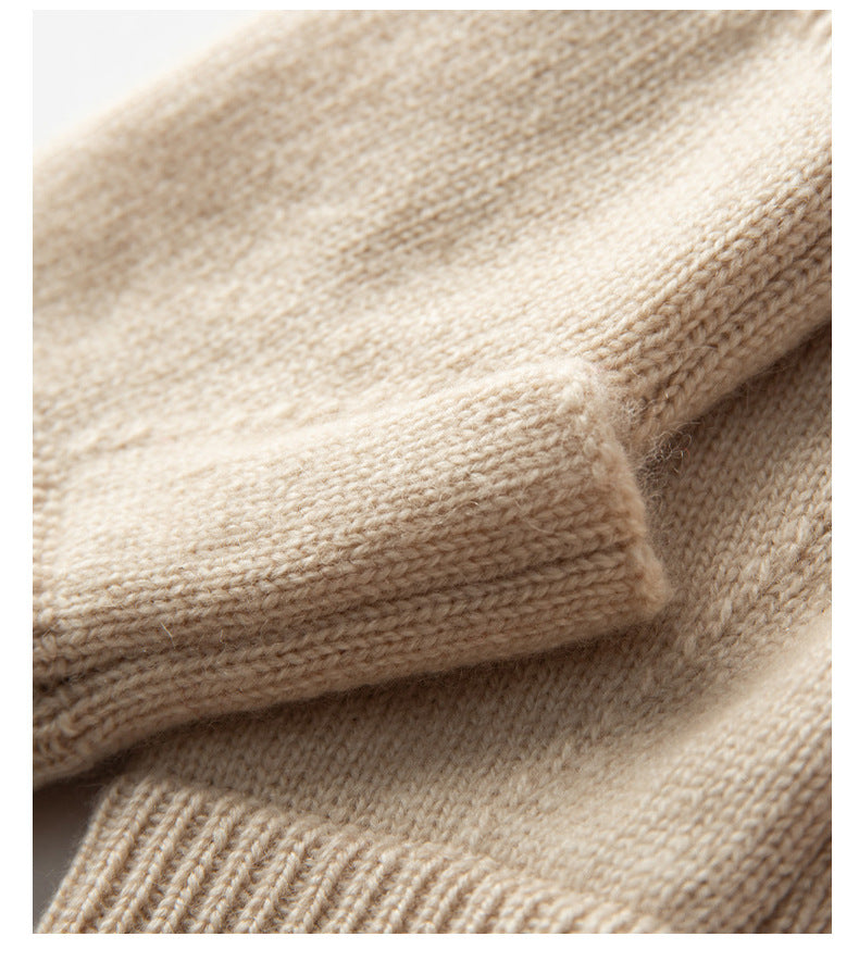 Brown Color Block Cashmere Fingerless Gloves for Women Autumn Winter Outdoor Cold Protection Warm Knitted Gloves - Image 3