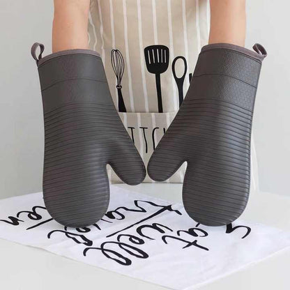 Red Premium Heat Resistant Silicone Oven Mitts (Pair) - Non-Slip Grip, Cotton Lined for Kitchen Baking, Grilling & BBQ - Image 6