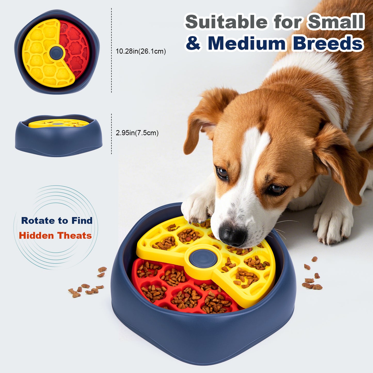 Red,Green and Blue Interactive Dog Puzzle Feeder Bowl - Slow Eating & Mental Stimulation Toy for Small Medium Breeds - Image 5