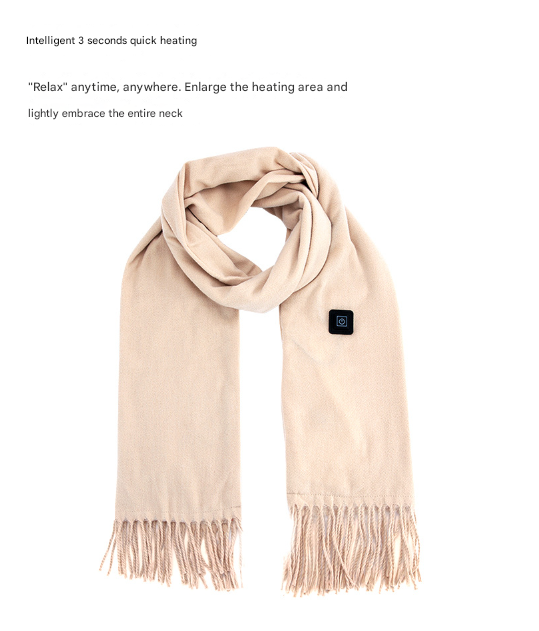 Pink USB Electric Heated Scarf - 3-Level Heat Setting Winter Neck Warmer - Image 2