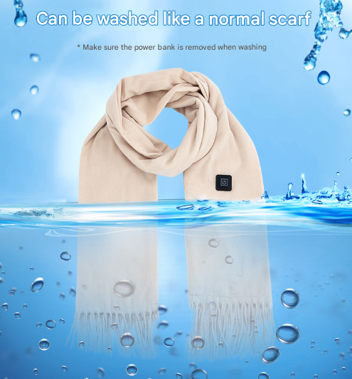 Pink USB Electric Heated Scarf - 3-Level Heat Setting Winter Neck Warmer - Image 4