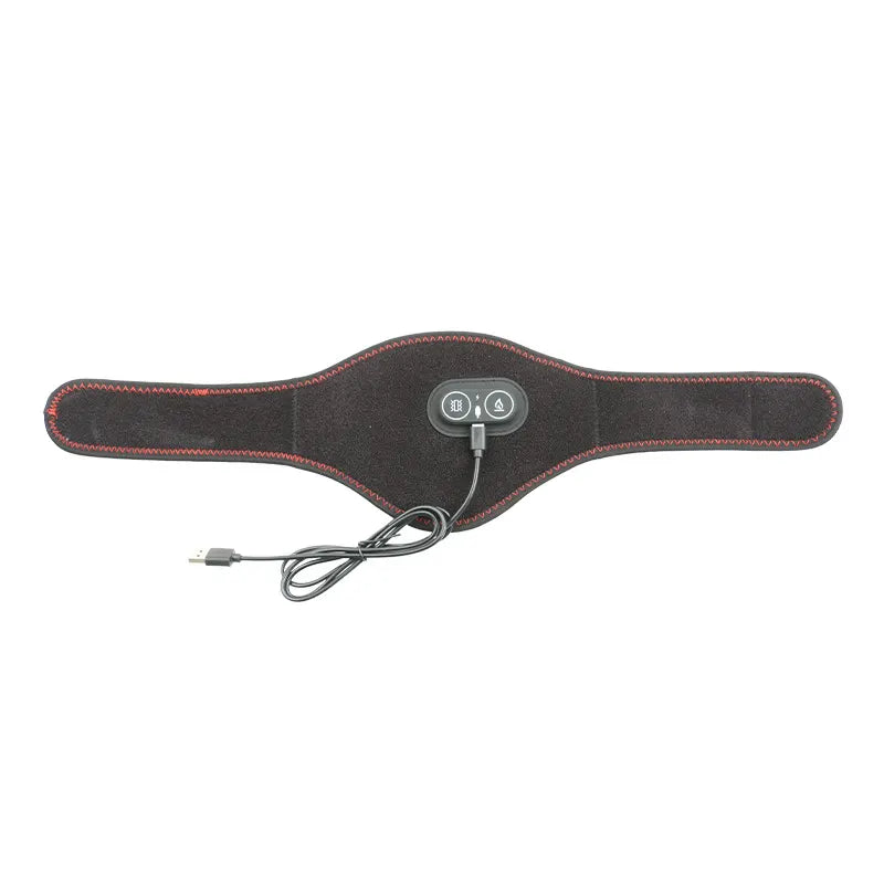 Black Heated Vibrating Neck Wrap - USB Powered Massager for Soothing Pain Relief with 3 Heat & 3 Vibration Modes