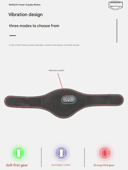 Black Heated Vibrating Neck Wrap - USB Powered Massager for Soothing Pain Relief with 3 Heat & 3 Vibration Modes - Image 4