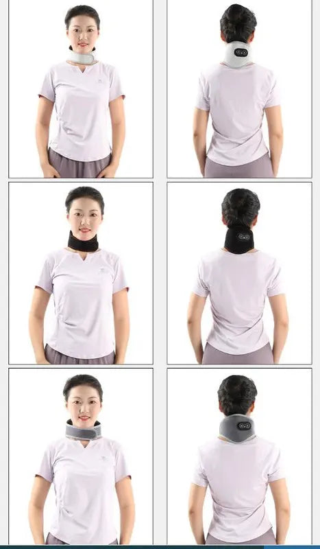 Light Grey Heated Vibrating Neck Wrap - USB Powered Massager for Soothing Pain Relief with 3 Heat & 3 Vibration Modes - Image 5