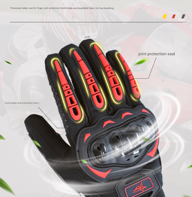 Size 2XL Black Protective Motorcycle Riding Gloves - Hard Knuckle Armour & Touchscreen Fingertips - Image 7