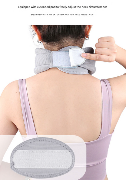 Grey Ergonomic Neck Support Brace - Adjustable Soft Cervical Collar for Posture Correction - Image 4