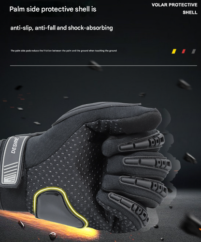 Size M Green and Black Protective Motorcycle Riding Gloves - Hard Knuckle Armour & Touchscreen Fingertips - Image 8