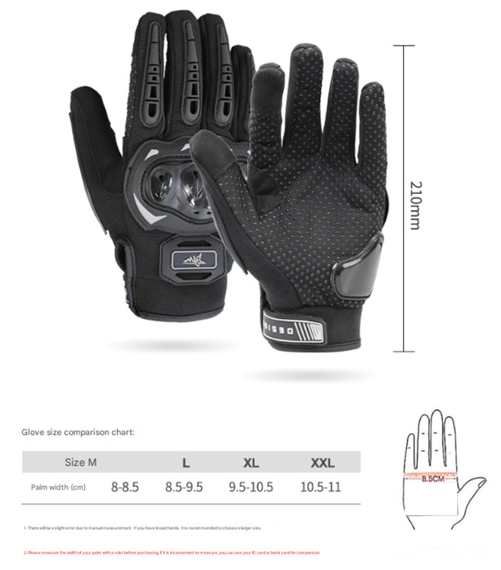 Size L Green and Black Protective Motorcycle Riding Gloves - Hard Knuckle Armour & Touchscreen Fingertips - Image 4