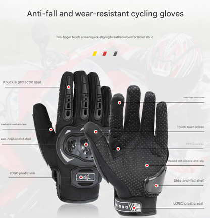 Size M Purple and Black Protective Motorcycle Riding Gloves - Hard Knuckle Armour & Touchscreen Fingertips - Image 3