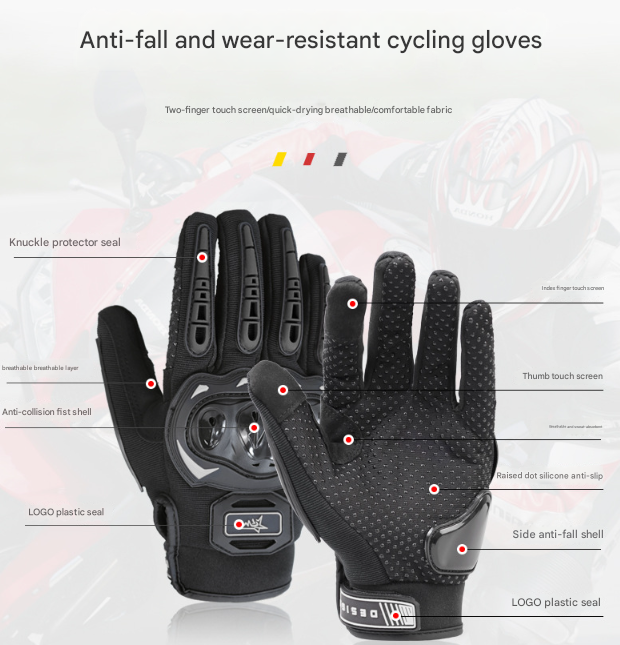 Size XL Purple and Black Protective Motorcycle Riding Gloves - Hard Knuckle Armour & Touchscreen Fingertips - Image 3