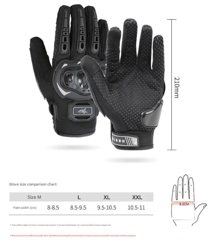 Size XL Purple and Black Protective Motorcycle Riding Gloves - Hard Knuckle Armour & Touchscreen Fingertips - Image 4