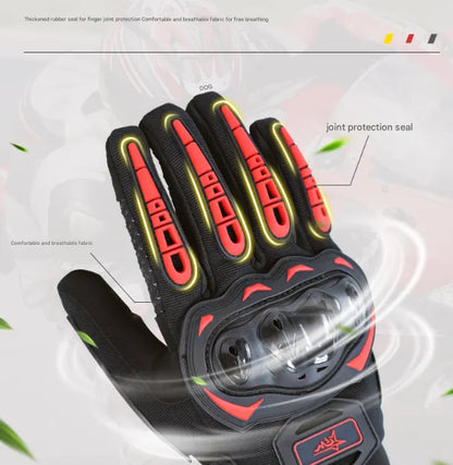 Size XL Purple and Black Protective Motorcycle Riding Gloves - Hard Knuckle Armour & Touchscreen Fingertips - Image 7