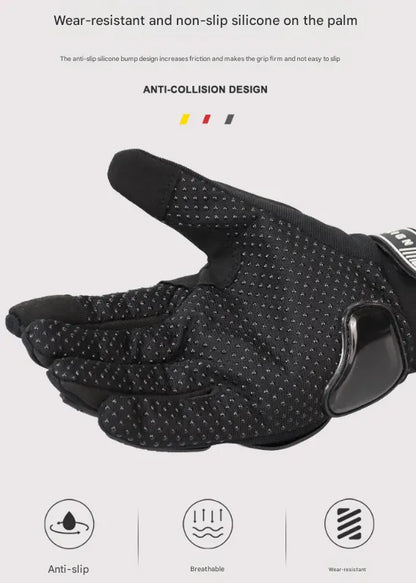 Size XL Purple and Black Protective Motorcycle Riding Gloves - Hard Knuckle Armour & Touchscreen Fingertips - Image 9
