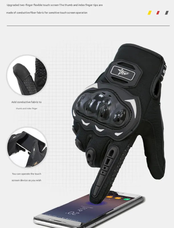 Size 2XL Purple and Black Protective Motorcycle Riding Gloves - Hard Knuckle Armour & Touchscreen Fingertips - Image 5