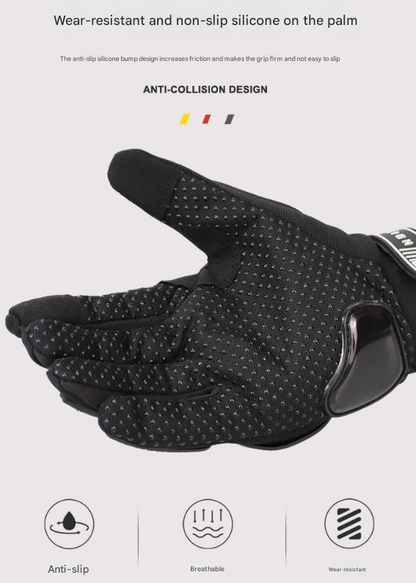 Size 2XL Purple and Black Protective Motorcycle Riding Gloves - Hard Knuckle Armour & Touchscreen Fingertips - Image 9