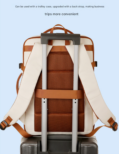 Grey Expandable Laptop Backpack with USB Port - Stylish Travel & Business Daypack - Image 9