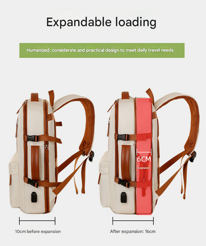 Black Expandable Laptop Backpack with USB Port - Stylish Travel & Business Daypack - Image 5