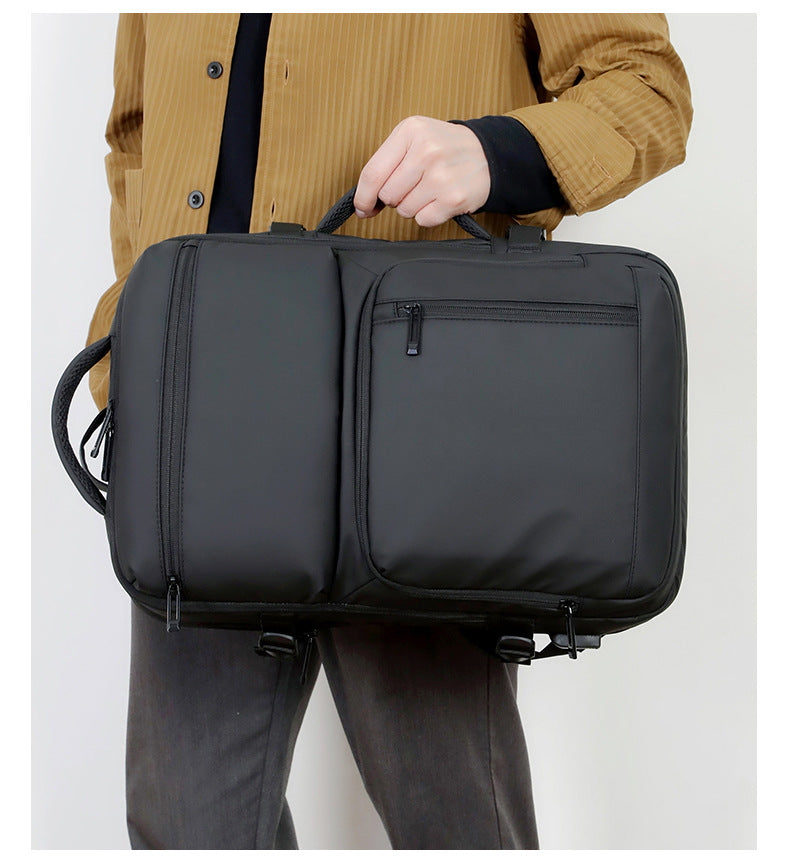 Black Expandable Business Travel Backpack with USB Charging Port - Water-Resistant Laptop Bag for Commuting & Carry-On - Image 9