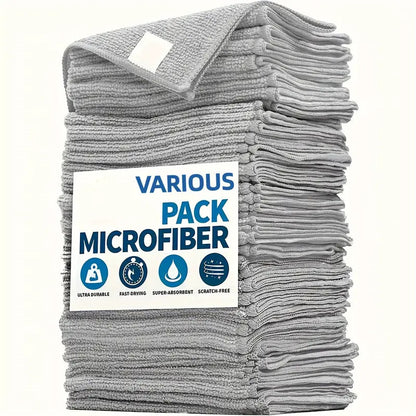 Black Premium All-Purpose Microfiber Cleaning Cloths (20-Pack) - Ultra Absorbent Grey Towels for Car, Kitchen & Home - Image 4