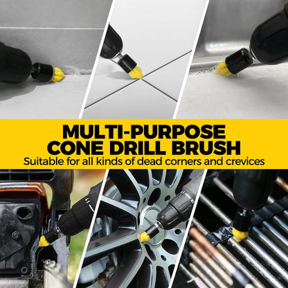 Yellow and Black  6 Pack Drill Brush Power Scrubber Cleaning Brush Extended Long Attachment Set All Purpose Drill Scrub Brushes Kit for Grout, Floor, Tub, Shower, Tile, Bathroom and Kitchen Surface - Image 6