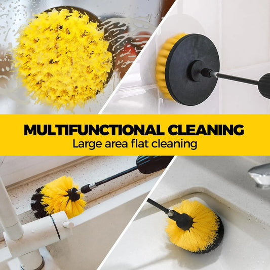 Yellow and Black Complete 7-Piece Drill Brush Power Scrubber Set - All-Purpose Cleaning Kit for Bathroom, Tile, Car Detailing & More - Image 2