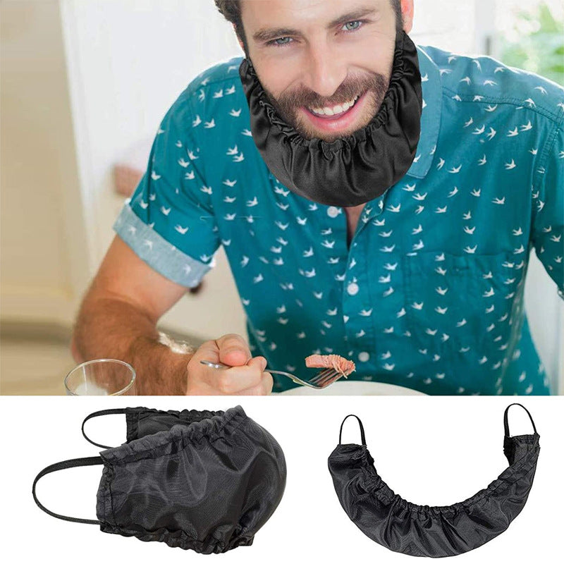 5 Pcs Black Men's Reusable Beard Guard Bib - Protective Beard Cover for Eating and Sleeping - Black Beard Bonnet Apron - Image 2
