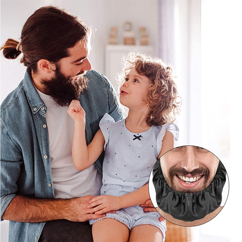 5 Pcs Black Men's Reusable Beard Guard Bib - Protective Beard Cover for Eating and Sleeping - Black Beard Bonnet Apron - Image 5