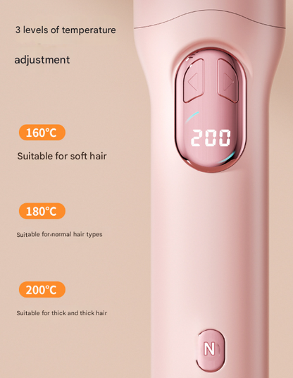 Pink Portable Cordless Hair Curler - USB-C Rechargeable Automatic Hair Waver with Ceramic Barrel & Anti-Scald Design - Image 4