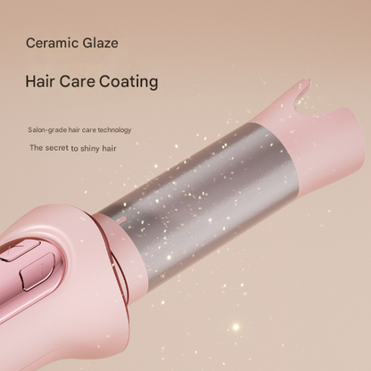 Pink Portable Cordless Hair Curler - USB-C Rechargeable Automatic Hair Waver with Ceramic Barrel & Anti-Scald Design - Image 9