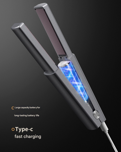 Purple Compact Cordless Hair Straightener - Portable 2-in-1 Mini Flat Iron, USB-C Rechargeable for Travel & Touch-ups - Image 4