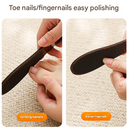 Reddish Brown Professional Pedicure Foot File 10-Pack - Double-Sided Callus Remover with Wooden Handle - Image 4