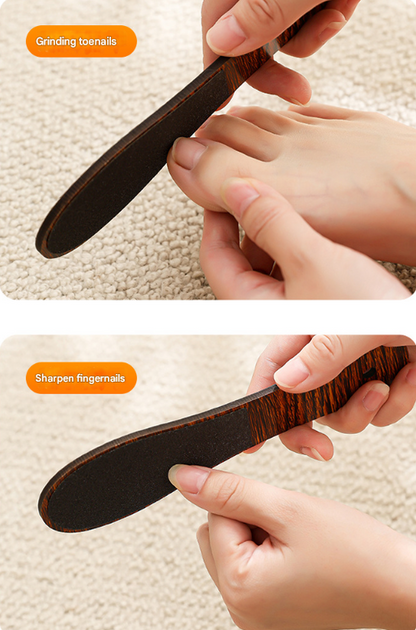 Reddish Brown Professional Pedicure Foot File 10-Pack - Double-Sided Callus Remover with Wooden Handle - Image 5