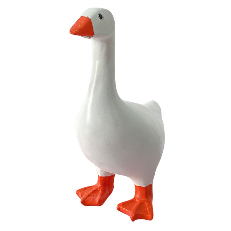 2 Pcs White and Yellow Whimsical Magnetic Goose Figurine - Novelty Key Holder & Desk Organizer - Image 4
