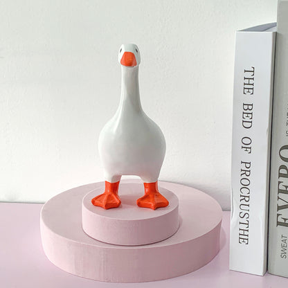 2 Pcs White and Yellow Whimsical Magnetic Goose Figurine - Novelty Key Holder & Desk Organizer - Image 5