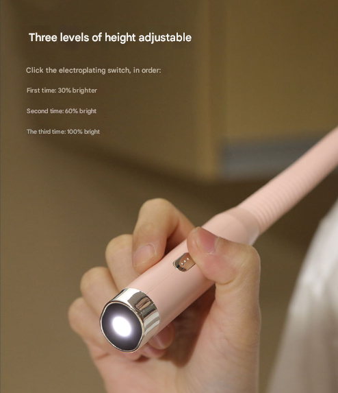 Pink Hands-Free LED Neck Reading Light - USB Rechargeable with 3 Color & Brightness Modes, Flexible Gooseneck for Books, Crafts & Knitting - Image 6