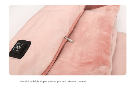 Beige USB Electric Heated Scarf - Portable Puffer Neck Warmer with 3-Level Heat Control for Winter - Image 7