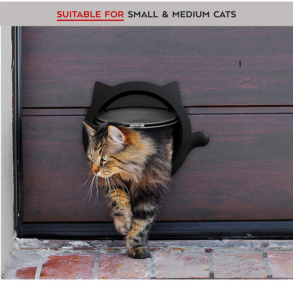 White 4-Way Locking Cat Flap Door - Pet Entry Portal for Interior Doors, Walls & Cabinets - Image 6